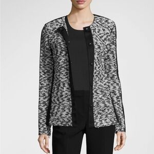 St. John blazer heather knit eyelash tweed wool blend jacket blazer